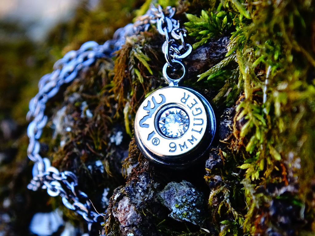 Bullet necklace Bi-Tone clear __etsy:2272319261