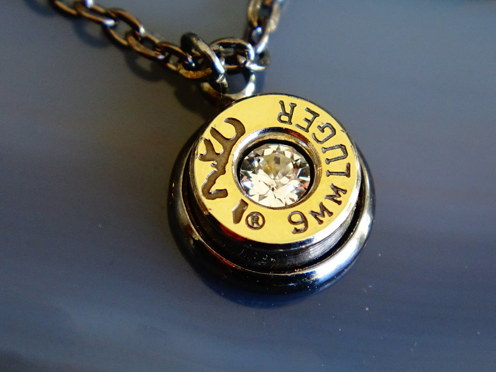 Bullet necklace Bi-Tone clear __etsy:2272319775