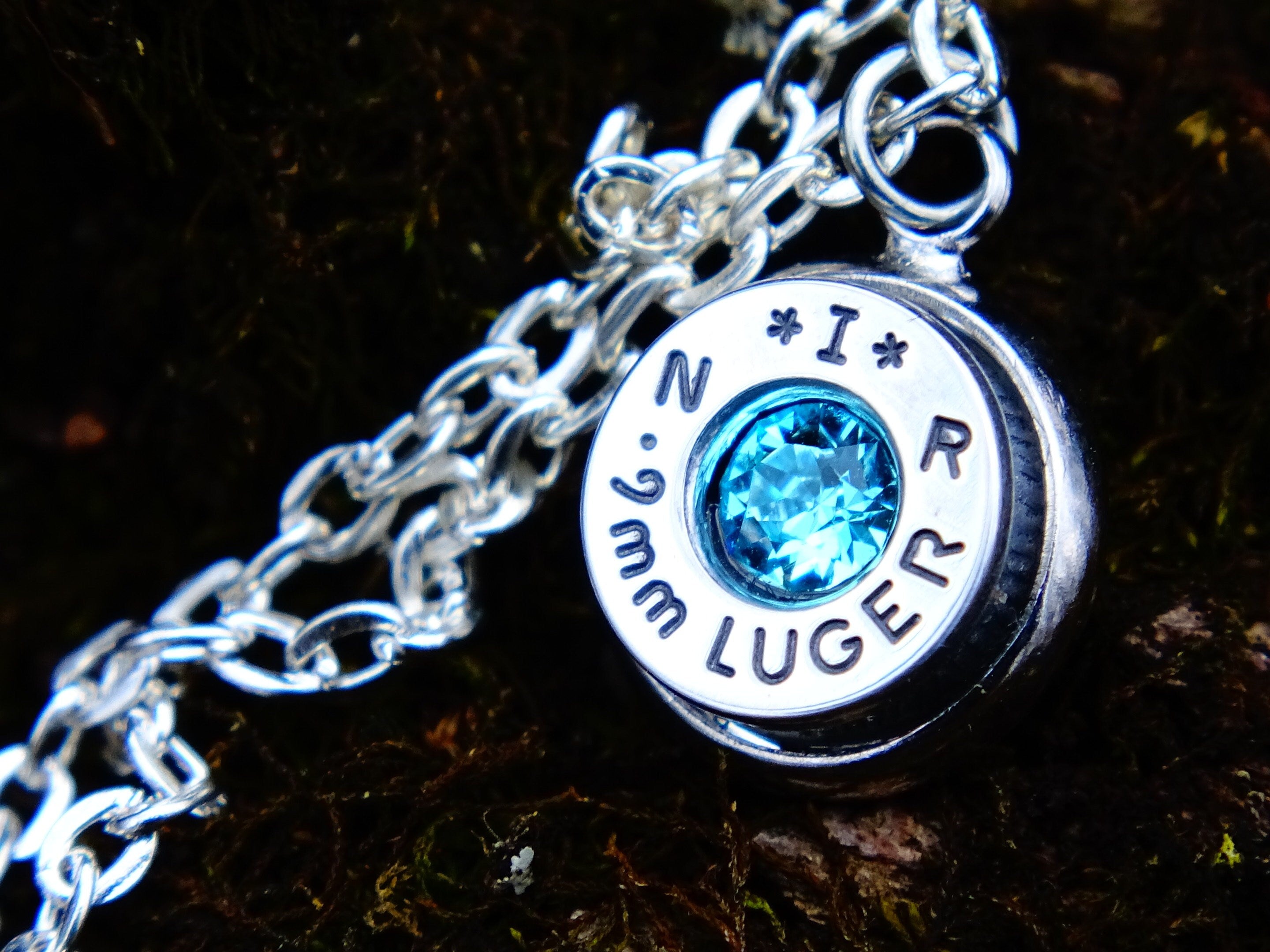 Bullet necklace aquamarine __etsy:2244701402