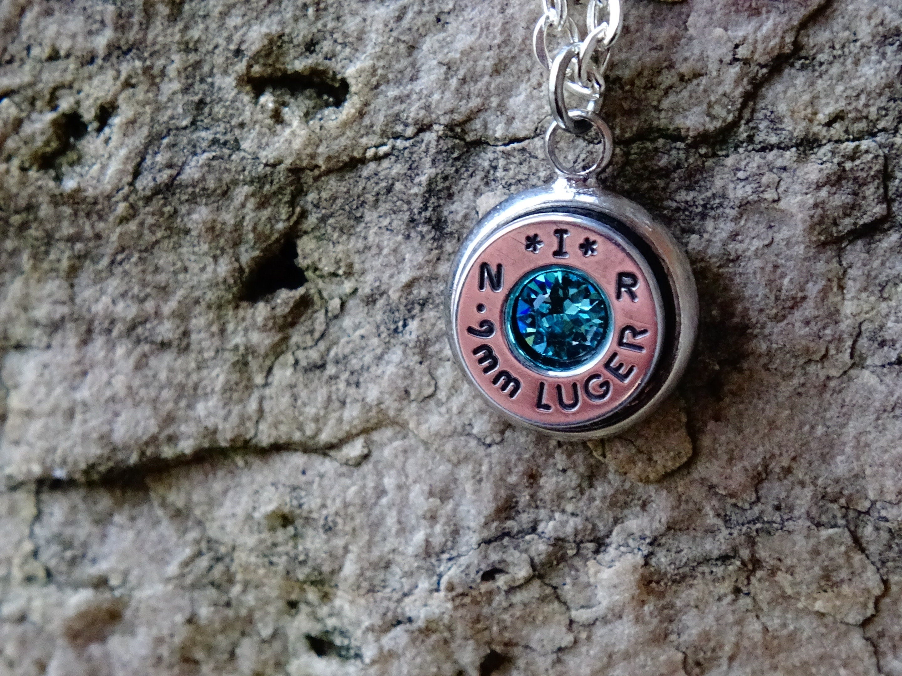 Bullet necklace aquamarine __etsy:2244701630