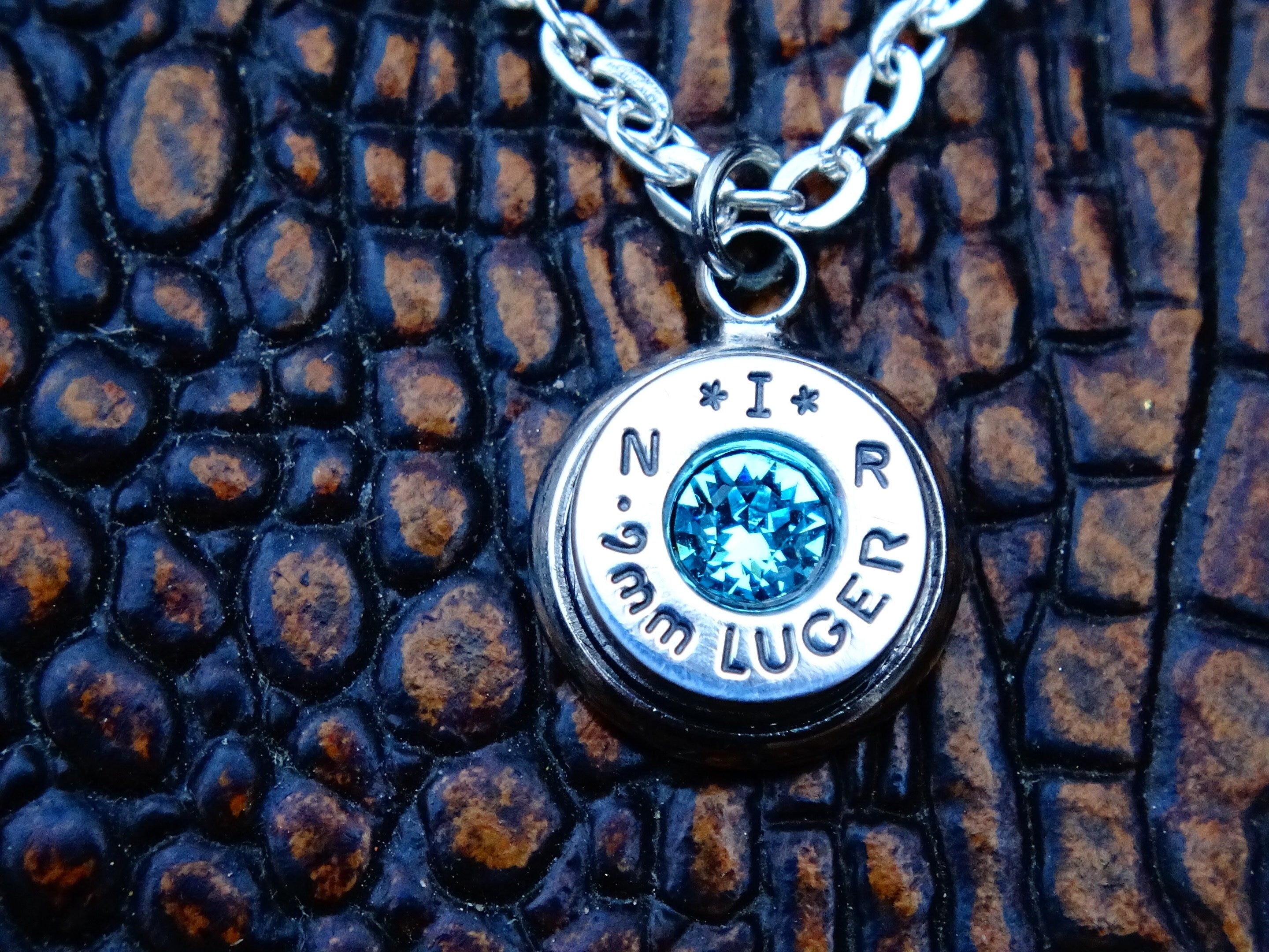 Bullet necklace aquamarine __etsy:2244701728