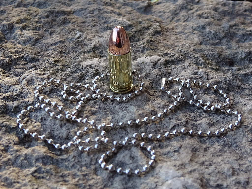 Bullet necklace dog tag chain