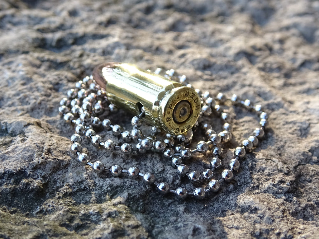 Bullet necklace dog tag chain