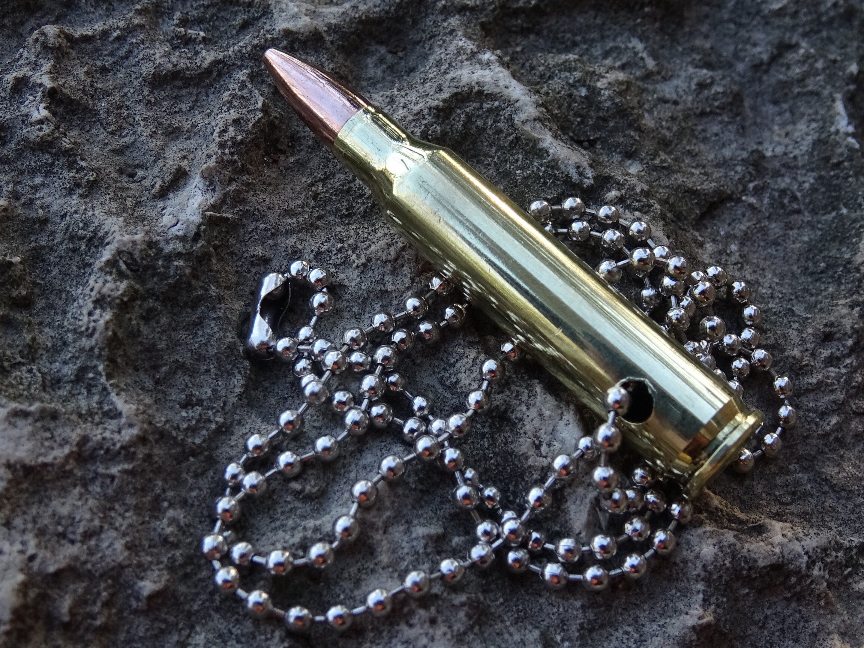 Bullet necklace dog tag chain 5.56