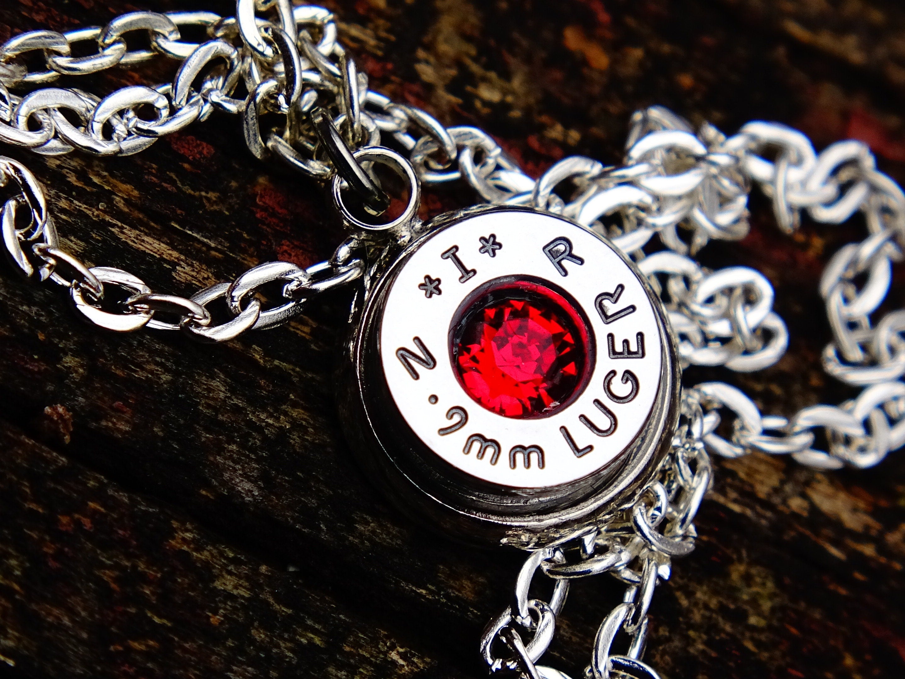 Bullet necklace garnet __etsy:2245750568