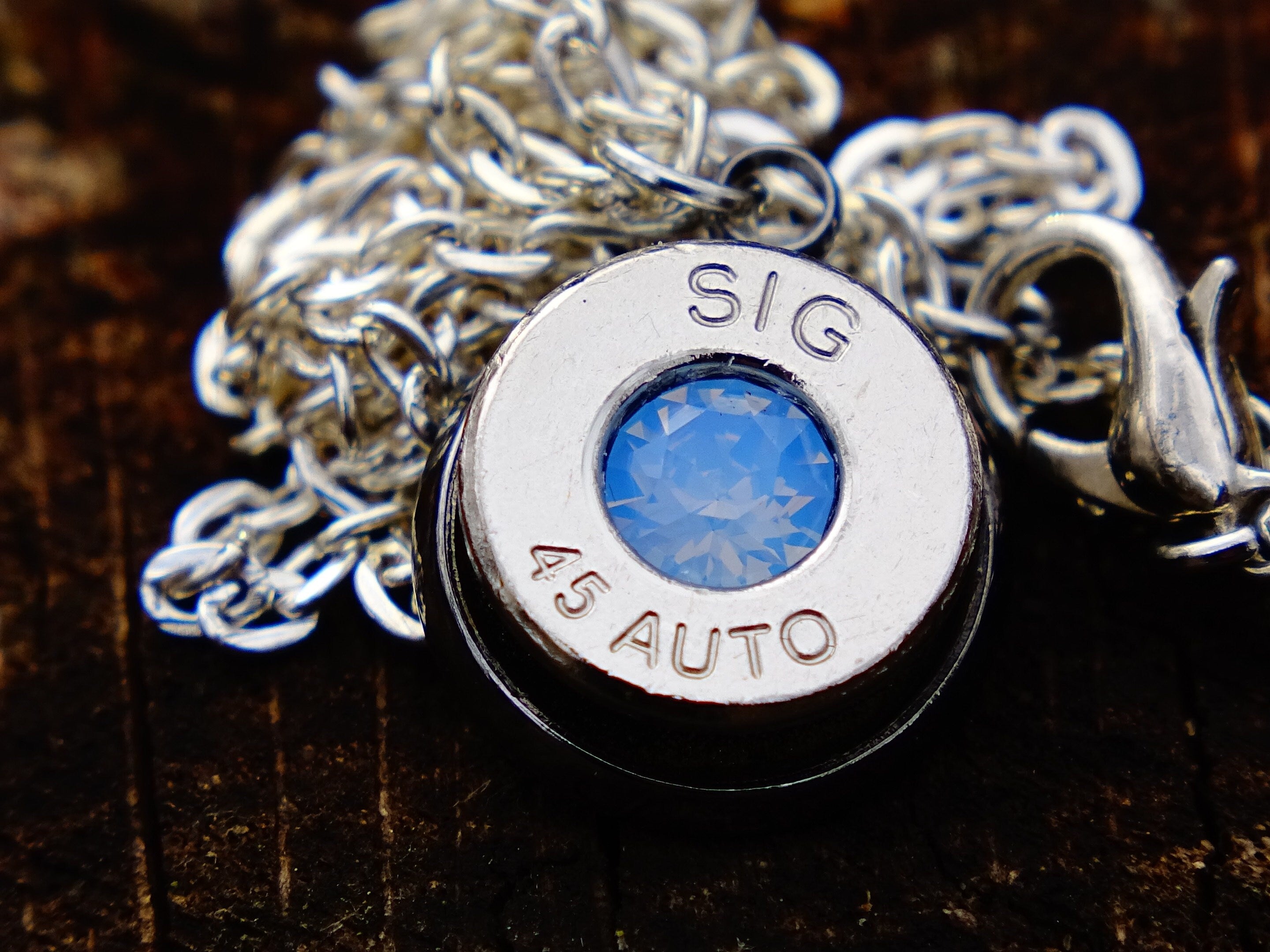 Bullet necklace gsilver blue opal __etsy:2306420853