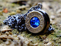 Bullet necklace gun metal sapphire __etsy:2342789025
