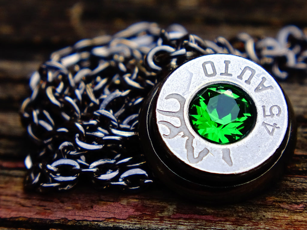 Bullet necklace gunmetal green __etsy:2258851582