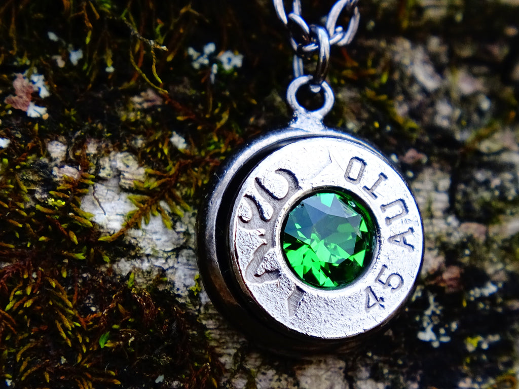 Bullet necklace gunmetal green __etsy:2306454577