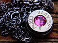 Bullet necklace gunmetal pink tourmaline __etsy:2258805216