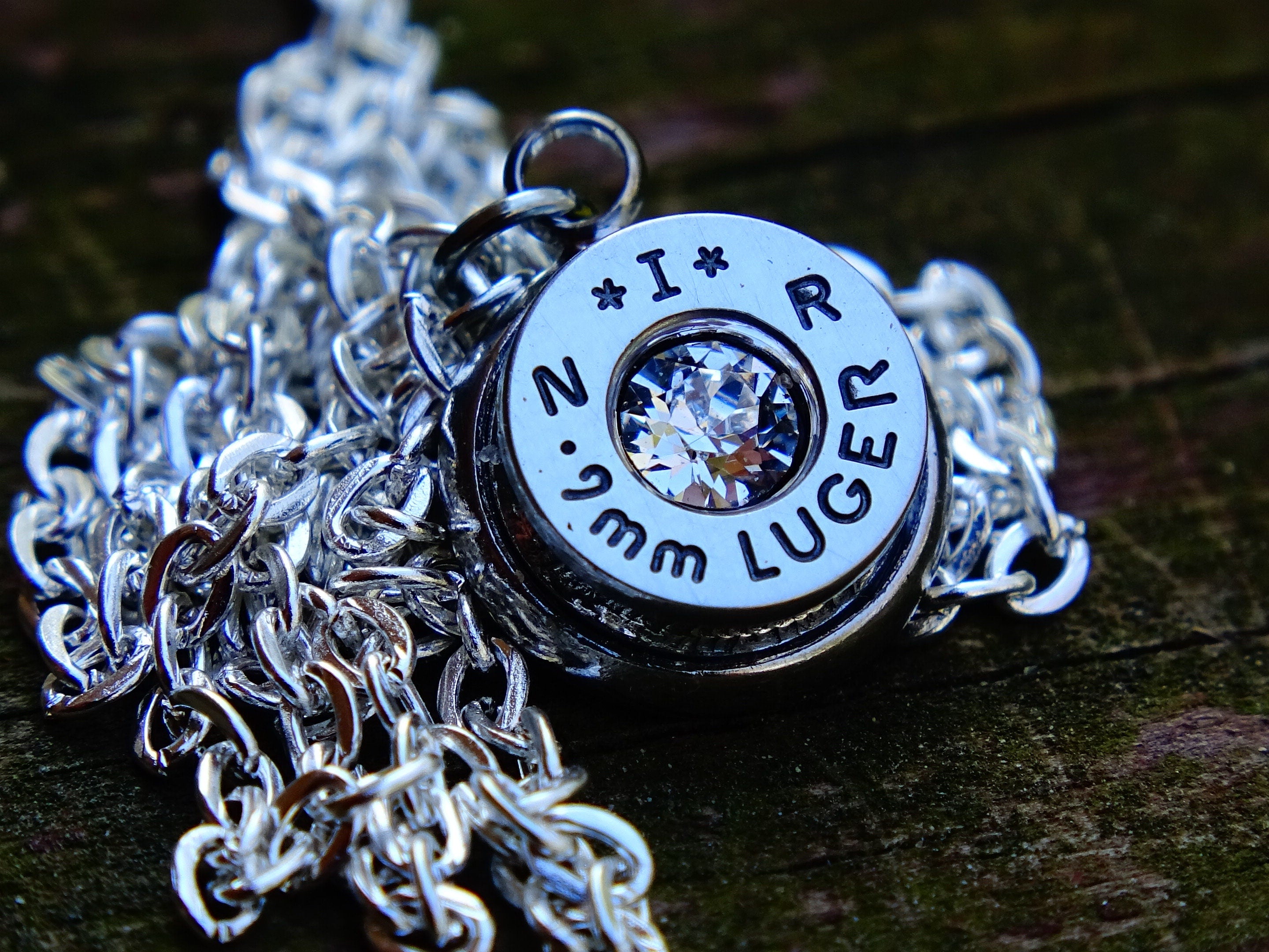 Bullet necklace 9mm clear __etsy:2342611651