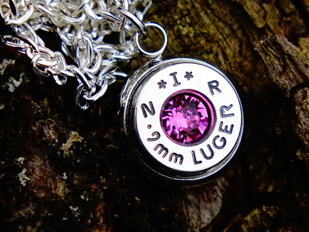 Bullet necklace pink toumaline __etsy:2245758300