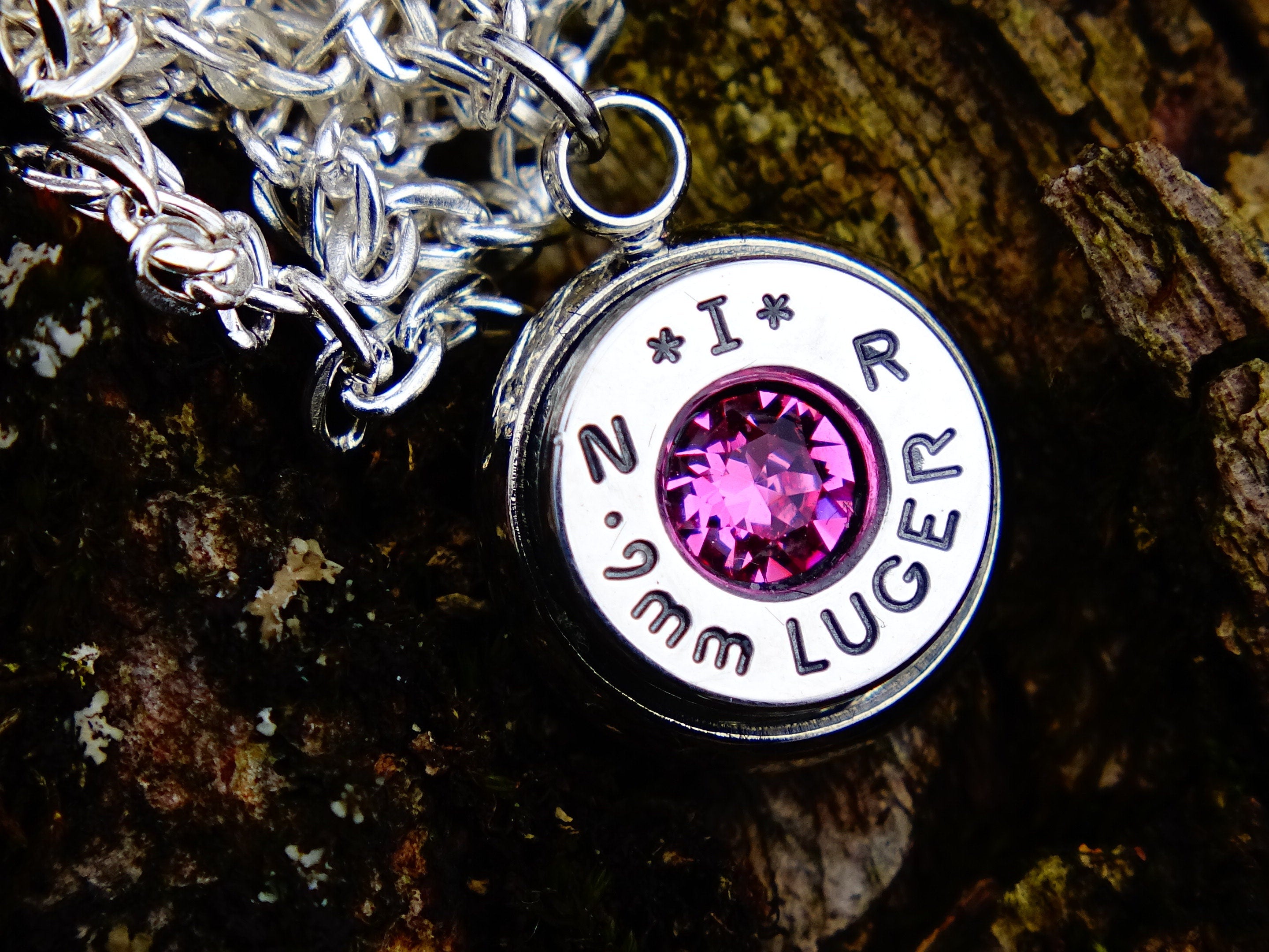 Bullet necklace pink toumaline __etsy:2245758300