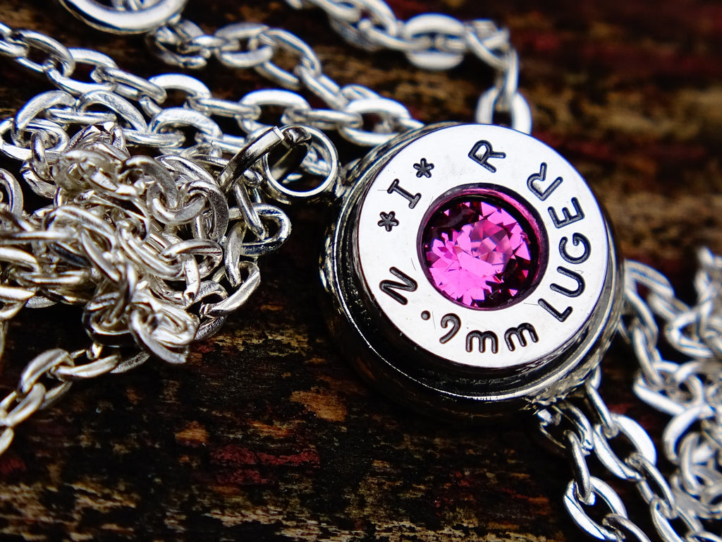 Bullet necklace pink toumaline __etsy:2293356955