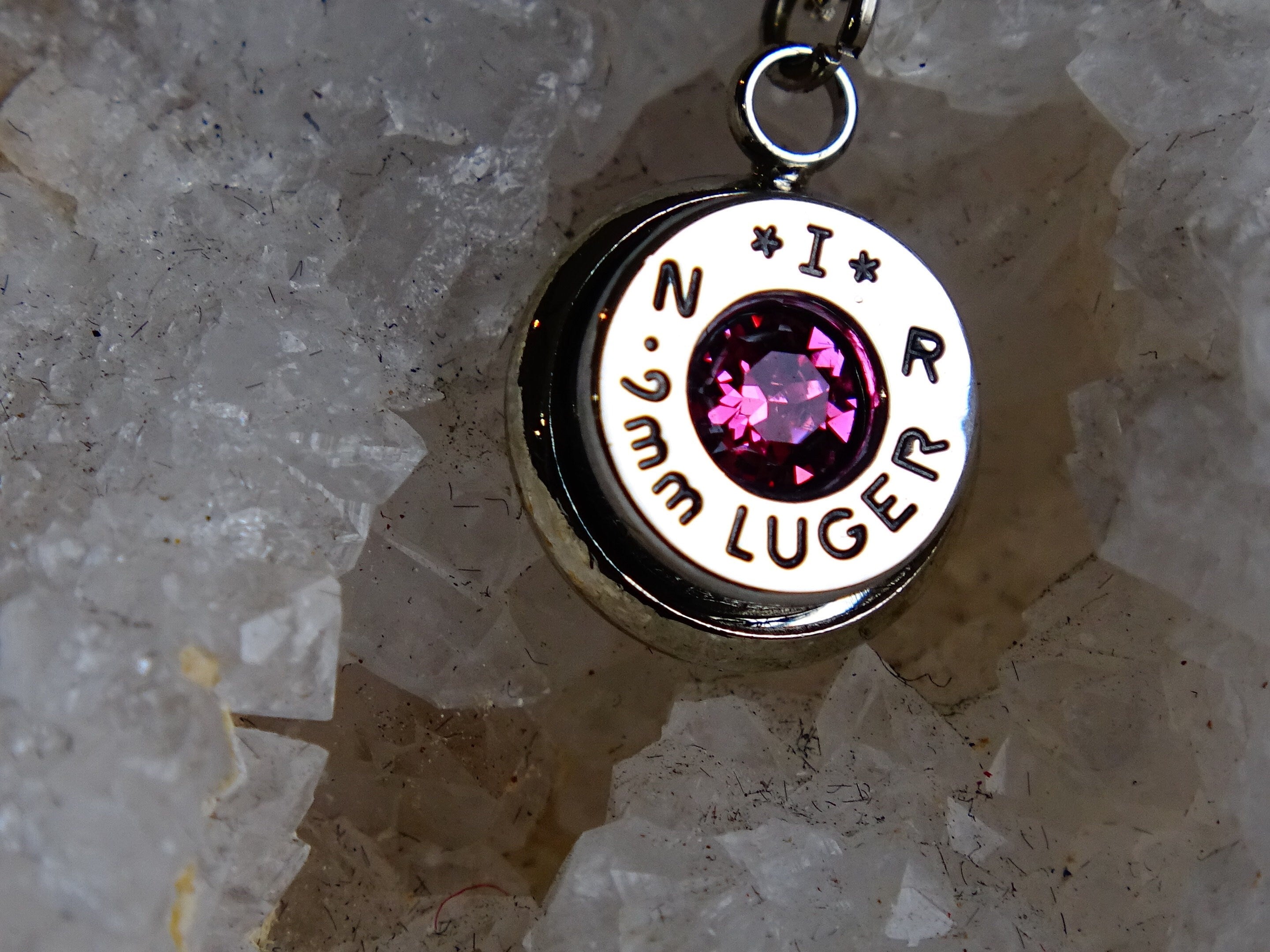 Bullet necklace pink toumaline __etsy:2293357077