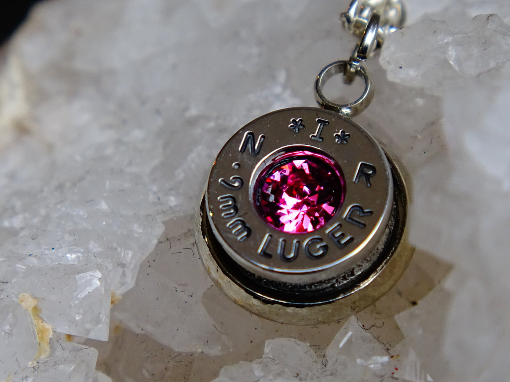 Bullet necklace pink toumaline __etsy:2293357241