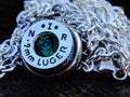 Bullet necklace silver emerald __etsy:2343012143