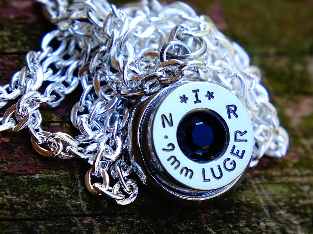 Bullet necklace silver onyx __etsy:2295395128