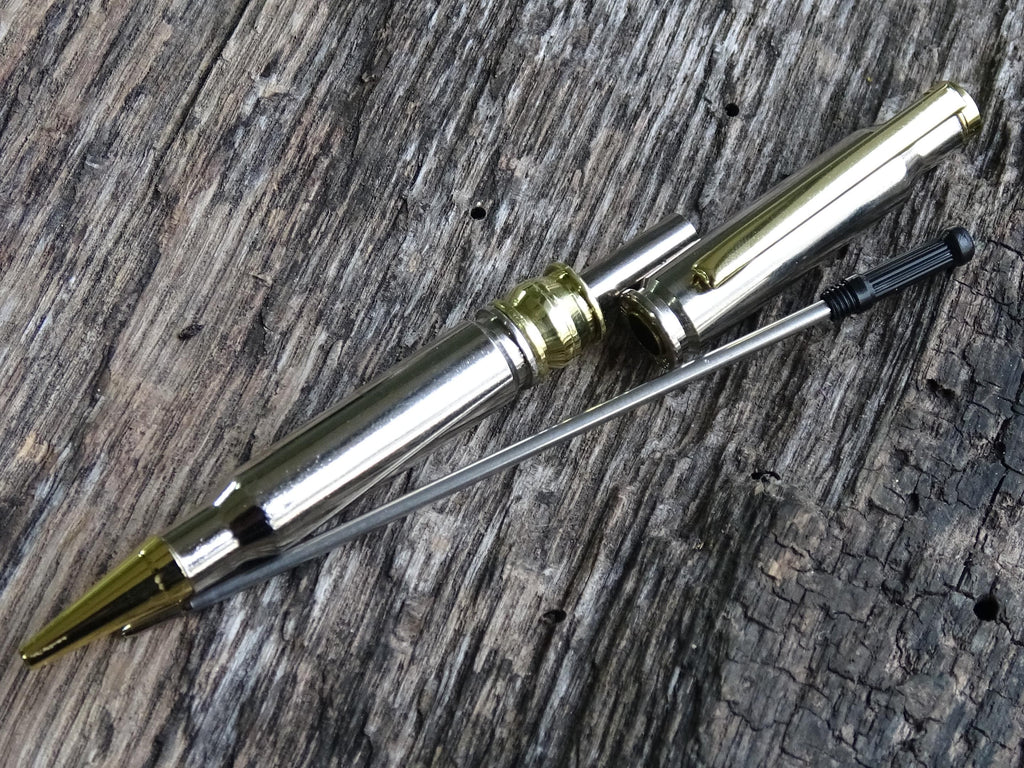Bullet pen 308 Silver & brass