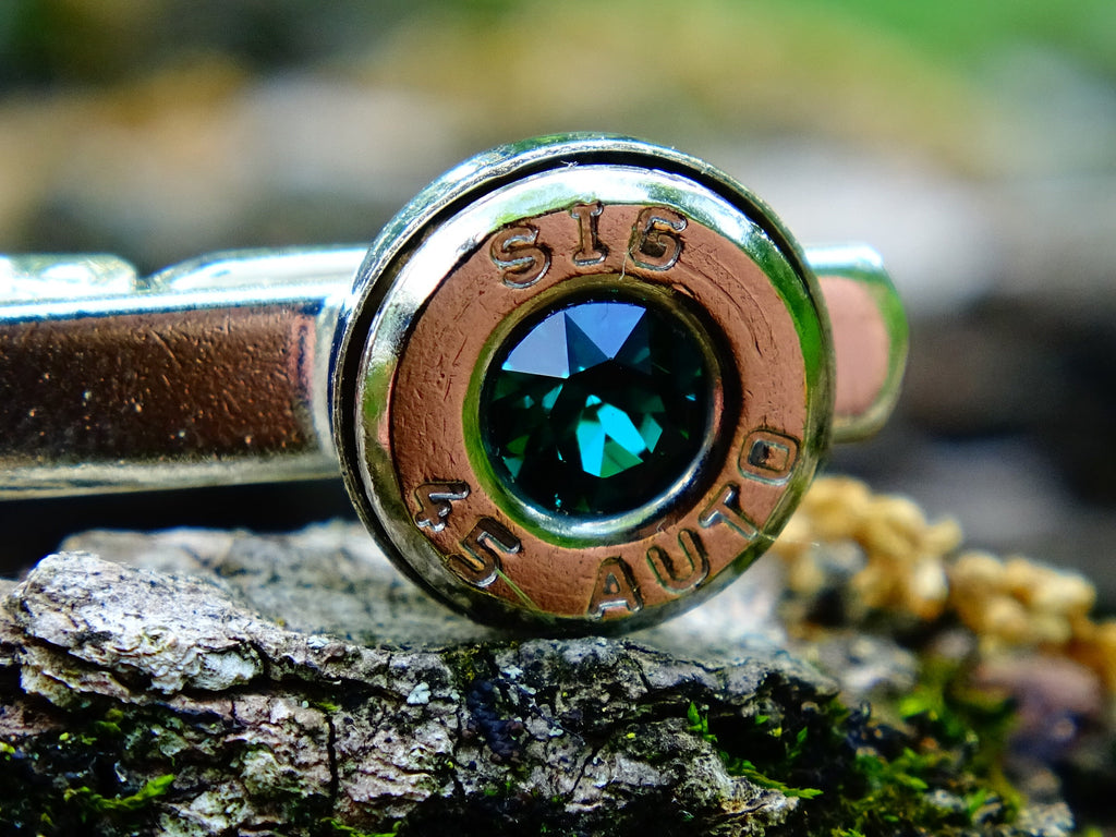 Bullet tie clip .45 ACP emerald __etsy:2578205746