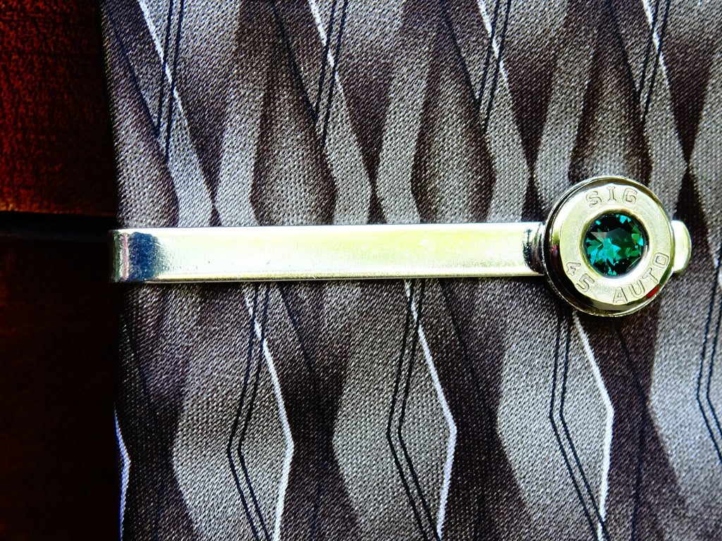 Bullet tie clip .45 ACP emerald __etsy:2625861879