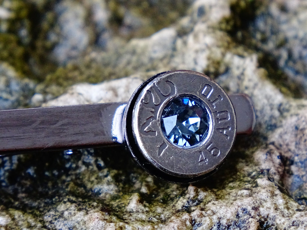 Bullet tie clip gun metal silver night .45 ACP __etsy:2241774385