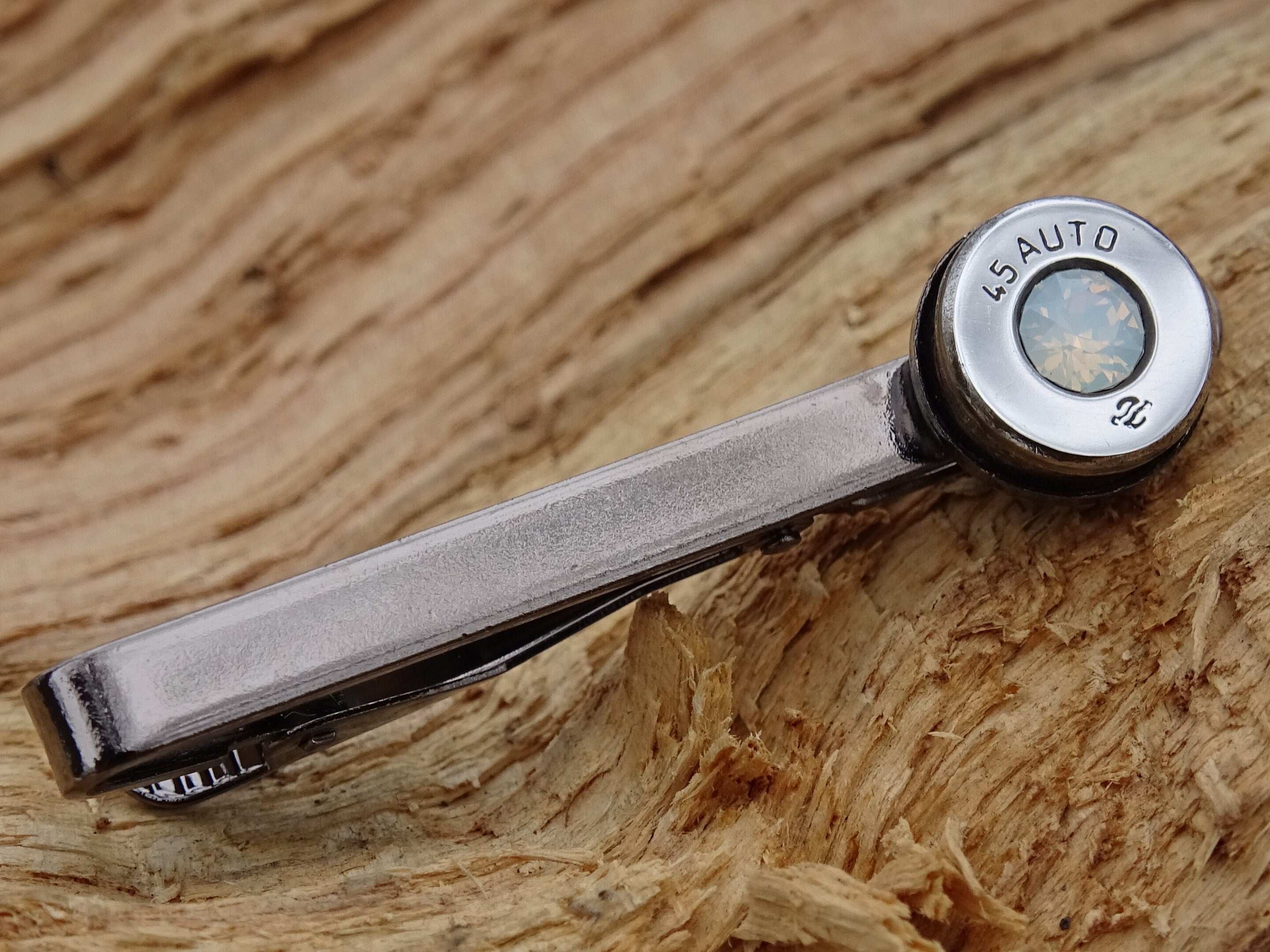 Bullet tie clip high polished opal __etsy:2773803378