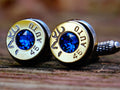 Cufflinks made bi-tone dark sapphire __etsy:2258394488