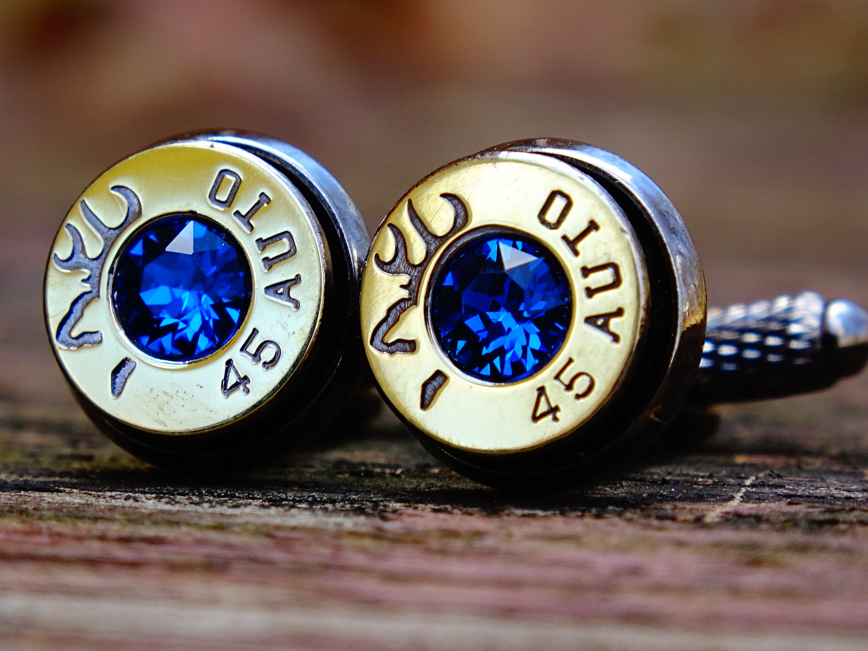 Cufflinks made bi-tone dark sapphire __etsy:2258394488