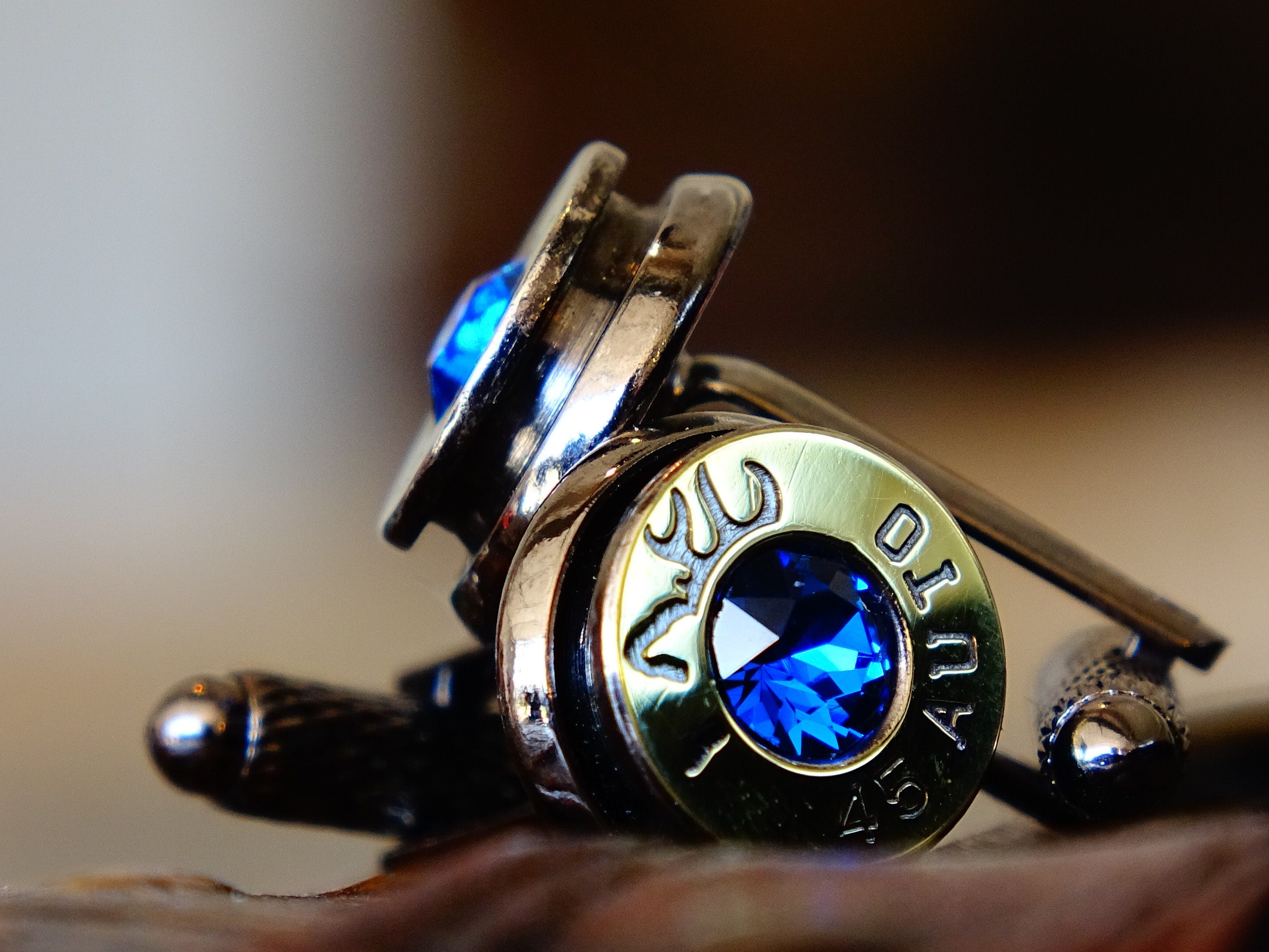 Cufflinks made bi-tone dark sapphire __etsy:2305997759