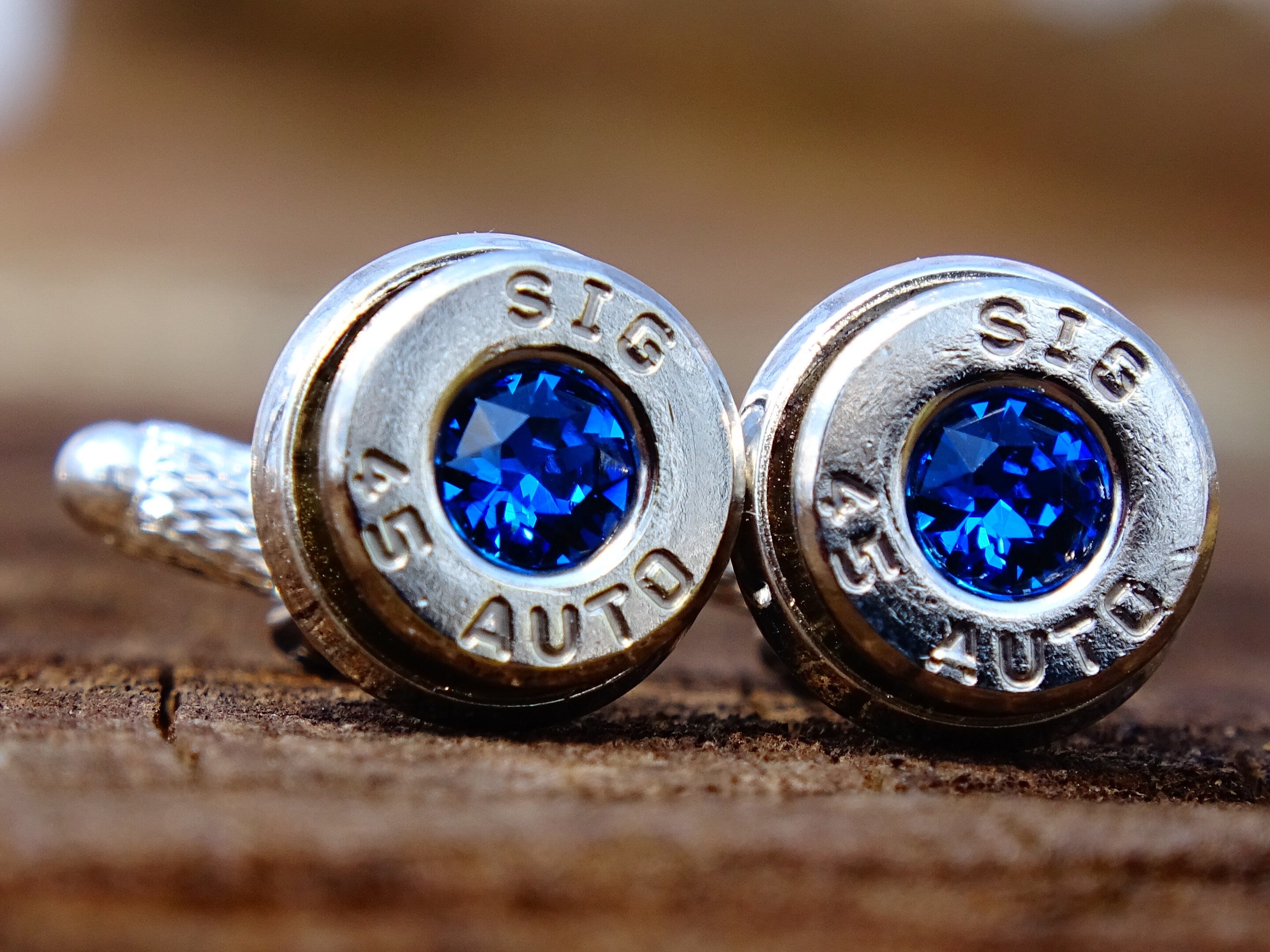 Cufflinks made with .45 Caliber bullet shells __etsy:2258382840