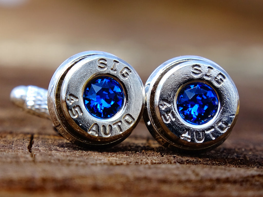 Cufflinks made with .45 Caliber bullet shells __etsy:2305985933