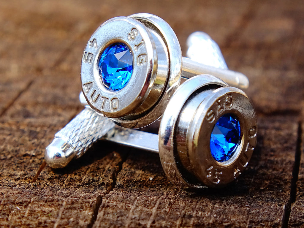 Cufflinks made with .45 Caliber bullet shells __etsy:2258383212