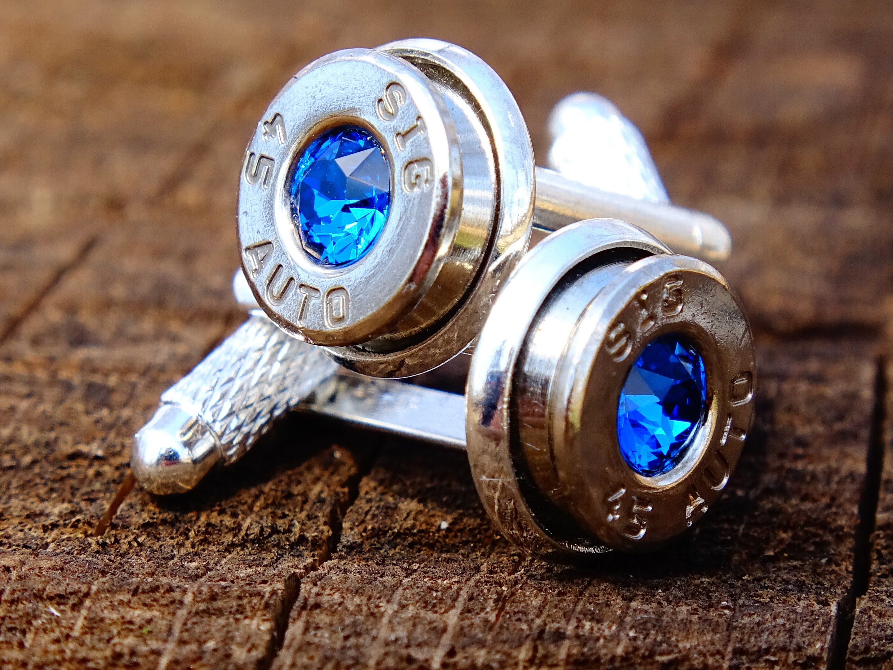 Cufflinks made with .45 Caliber bullet shells __etsy:2258383212