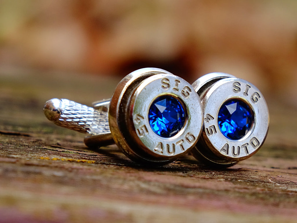 Cufflinks made with .45 Caliber bullet shells __etsy:2305986491