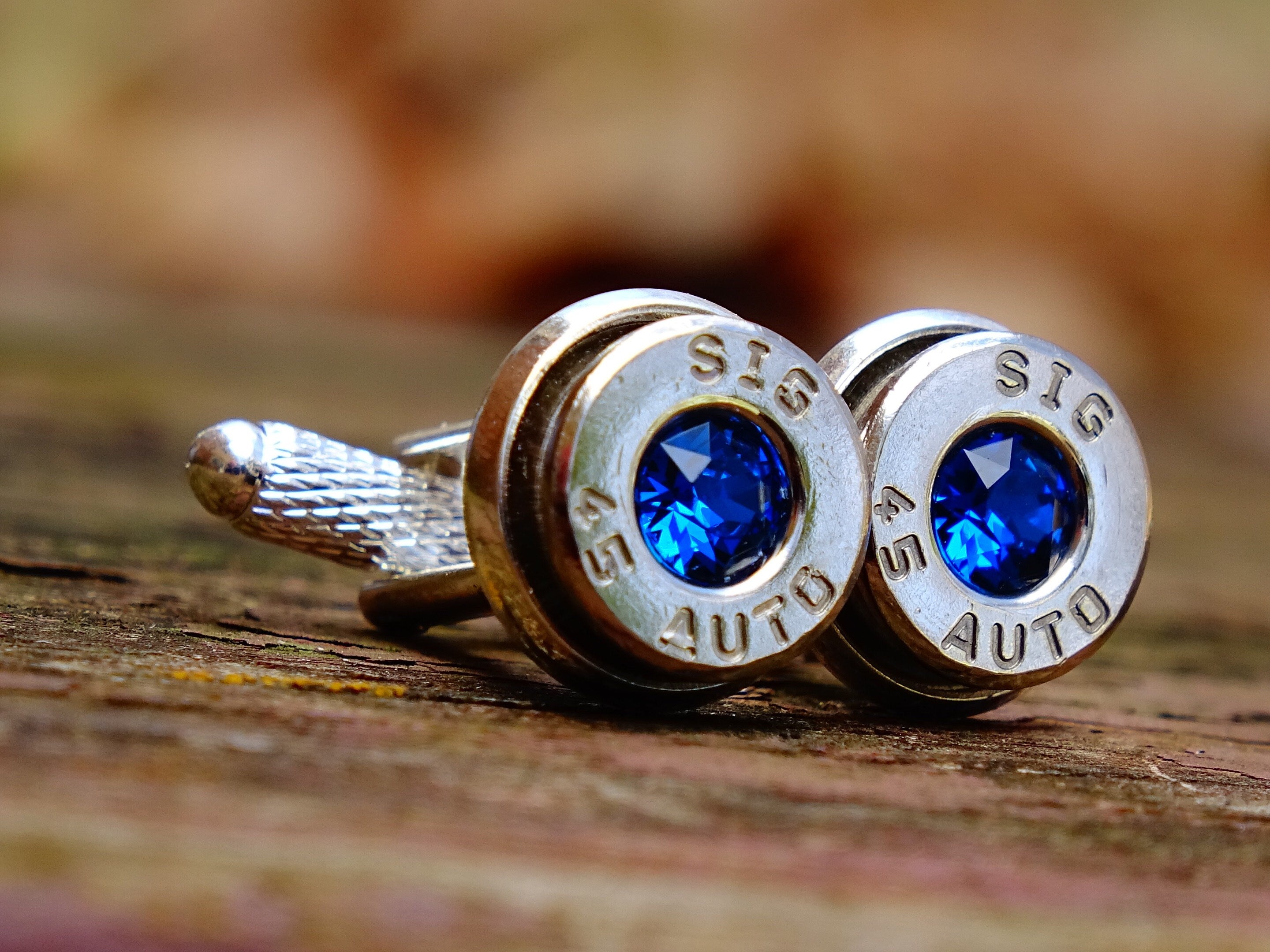 Cufflinks made with .45 Caliber bullet shells __etsy:2305986491