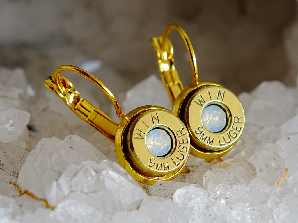 Dangle bullet earrings opal __etsy:2301821677