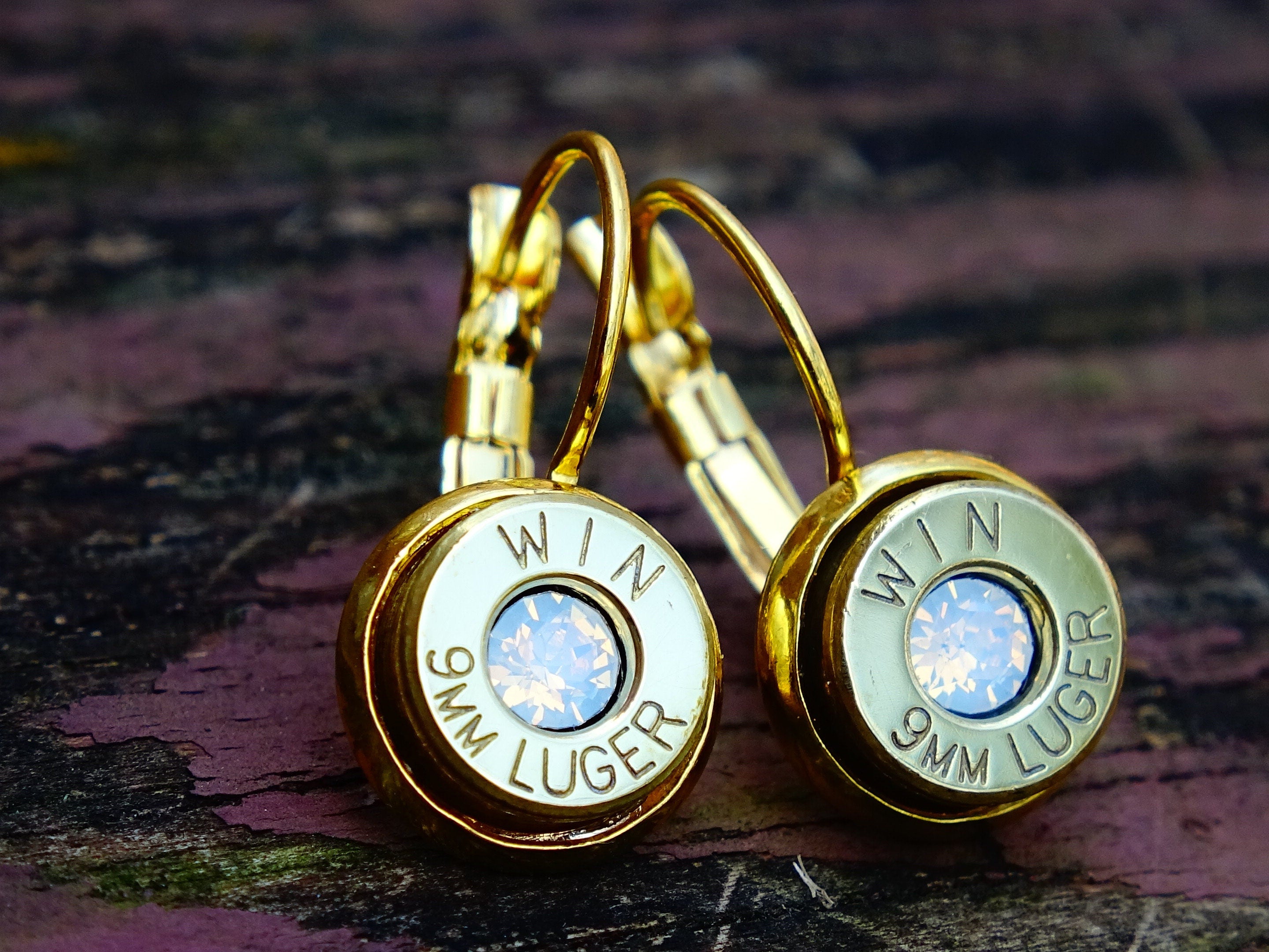 Dangle bullet earrings opal __etsy:2301821267