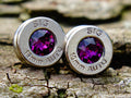 Earrings amethyst bullet