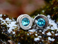 Earrings aqua marine bullet