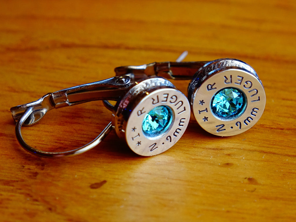 Earrings aqua marine bullet __etsy:2000778735