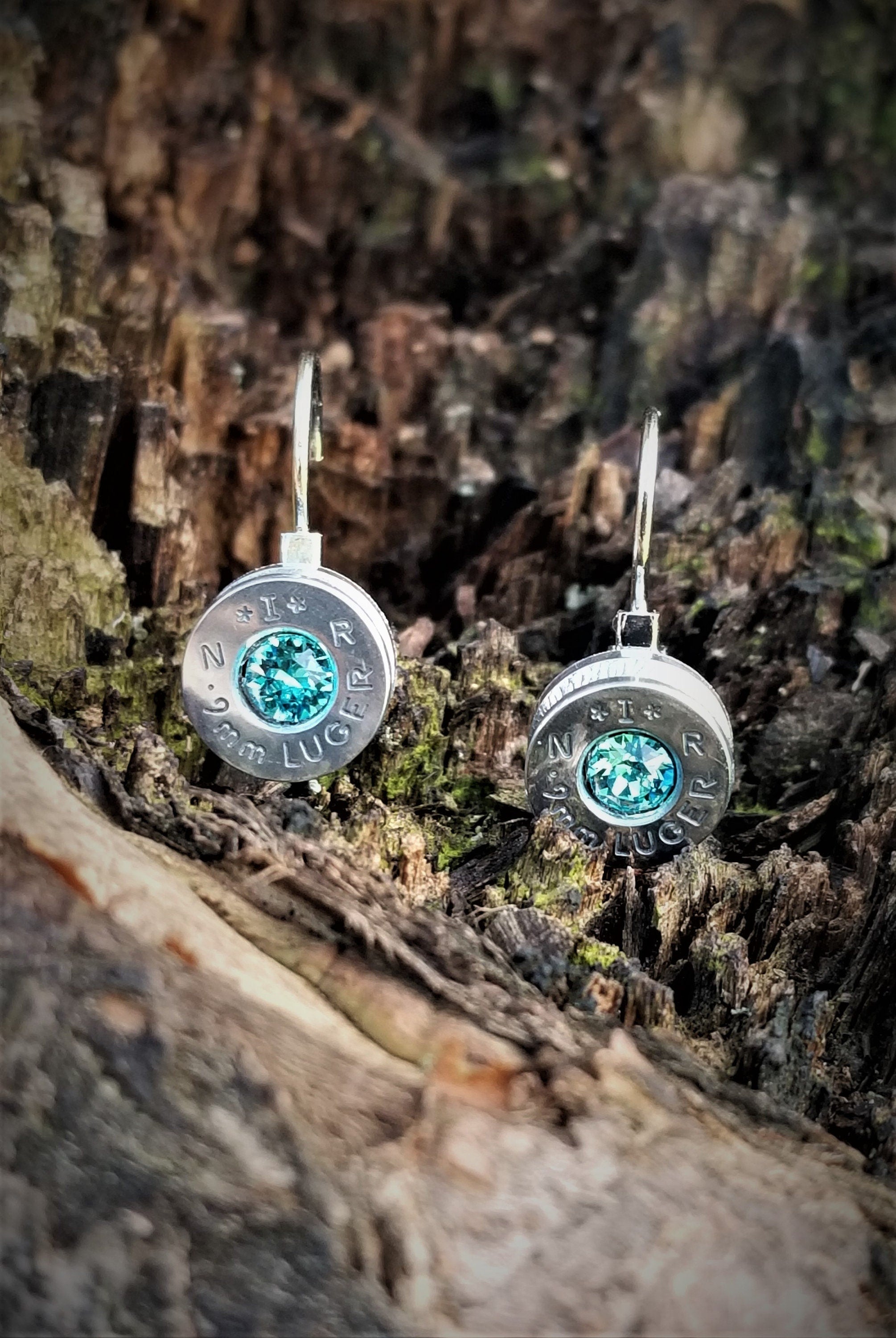 Earrings aqua marine bullet __etsy:1971497009