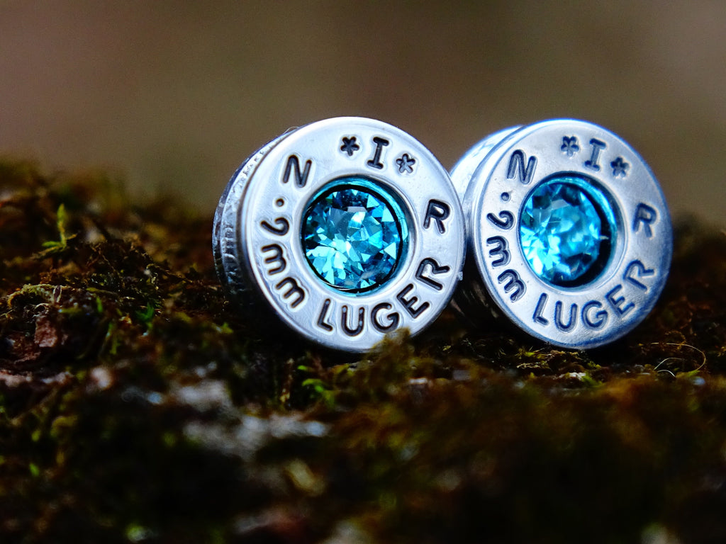Earrings aqua marine bullet __etsy:2292863997