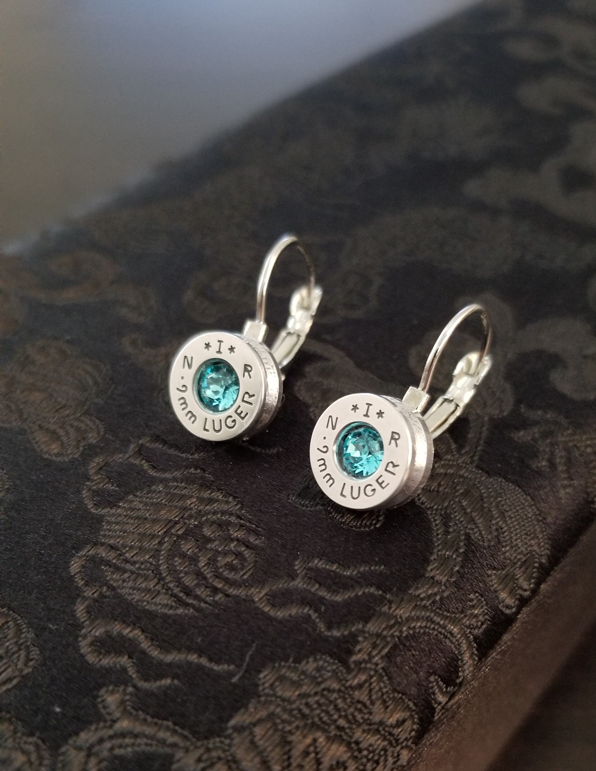 Earrings aqua marine bullet __etsy:1971498255
