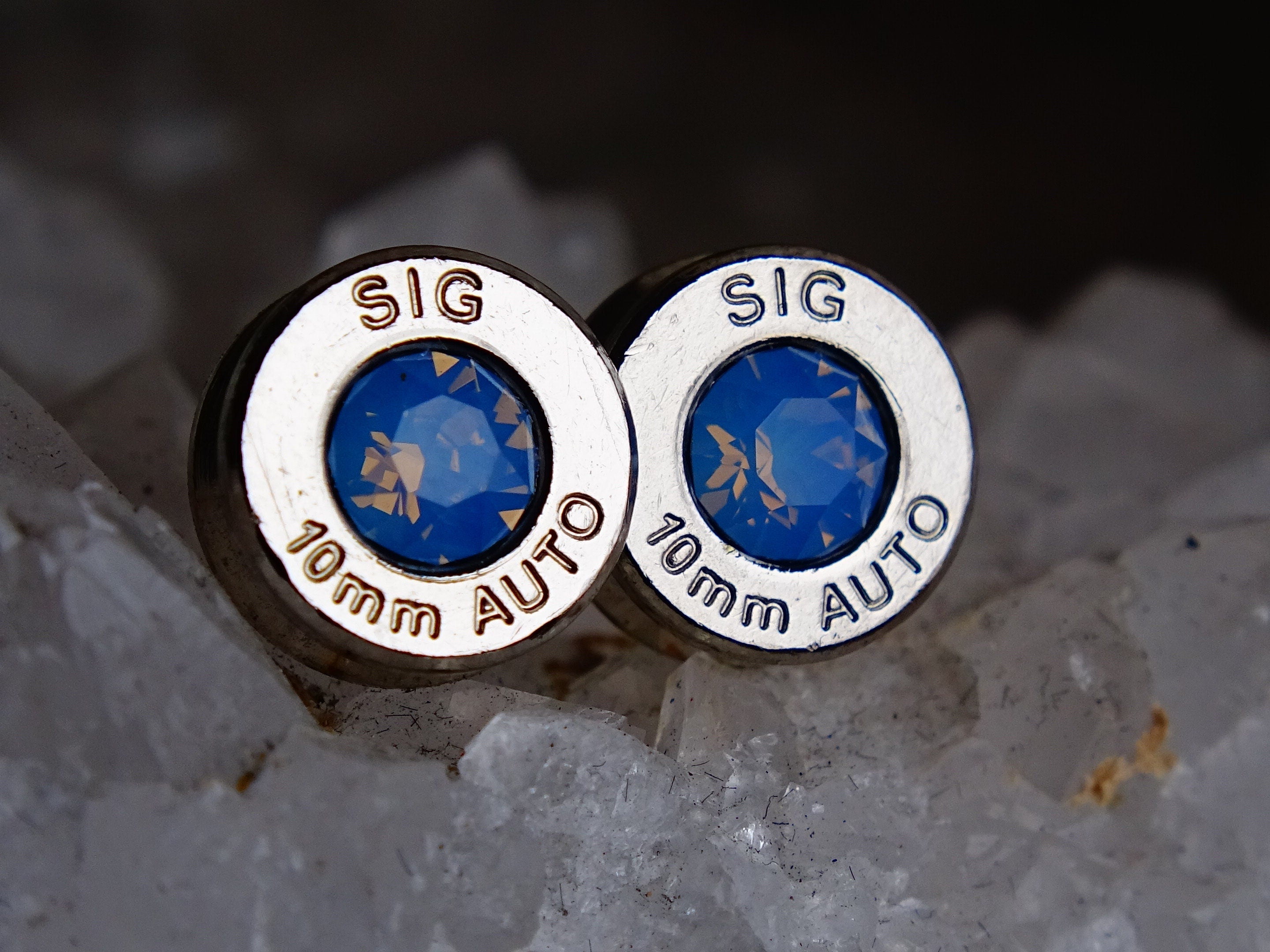 Earrings blue opal bullet __etsy:2258815132