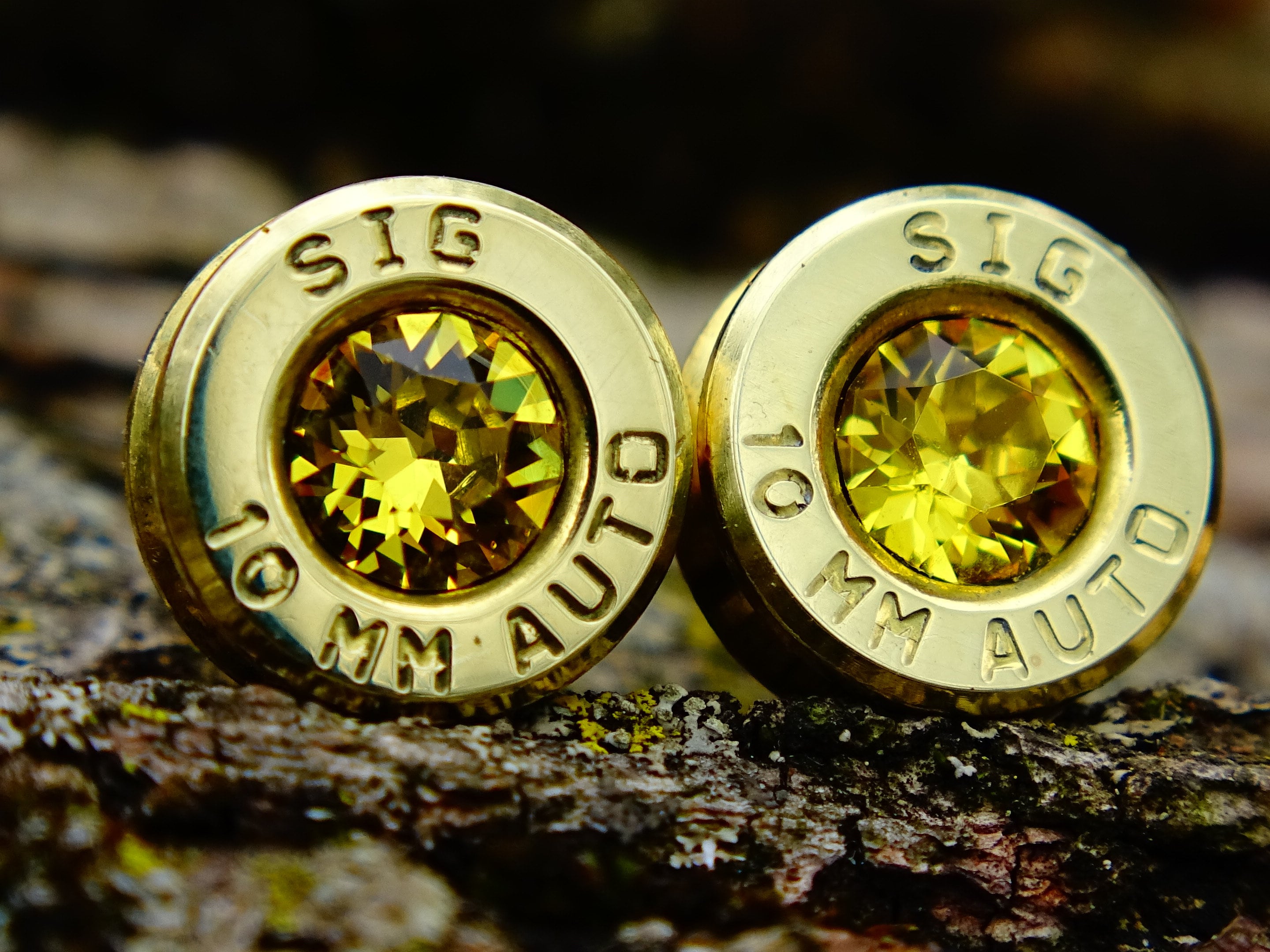 Earrings citrine bullet