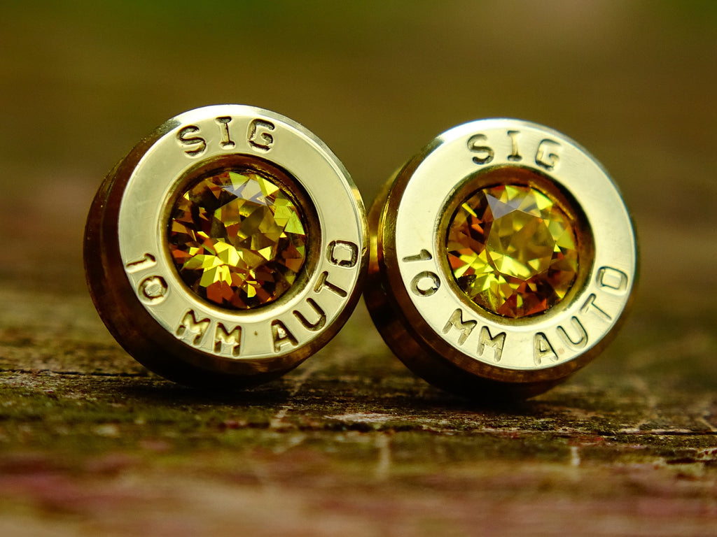 Earrings citrine bullet