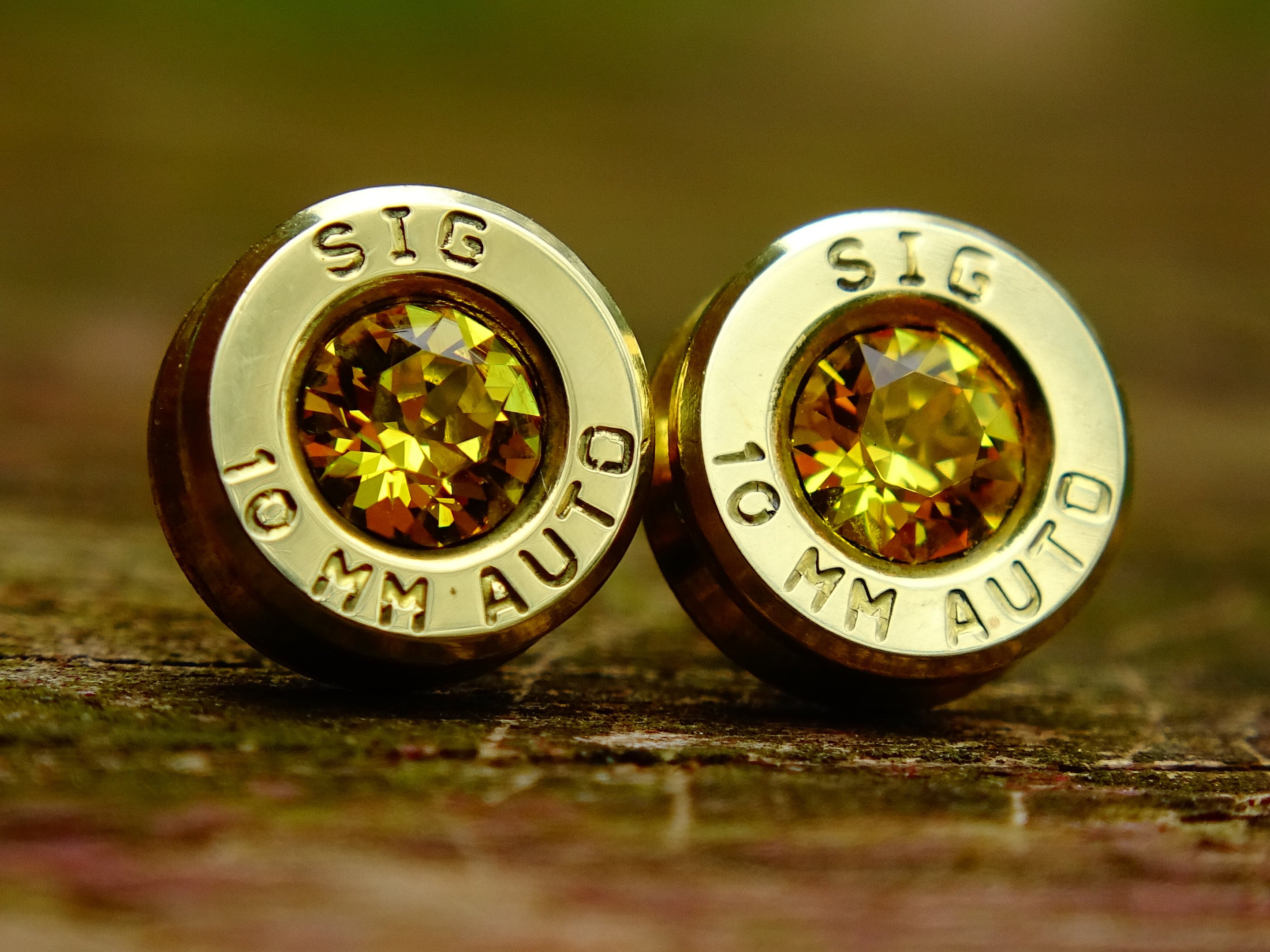 Earrings citrine bullet