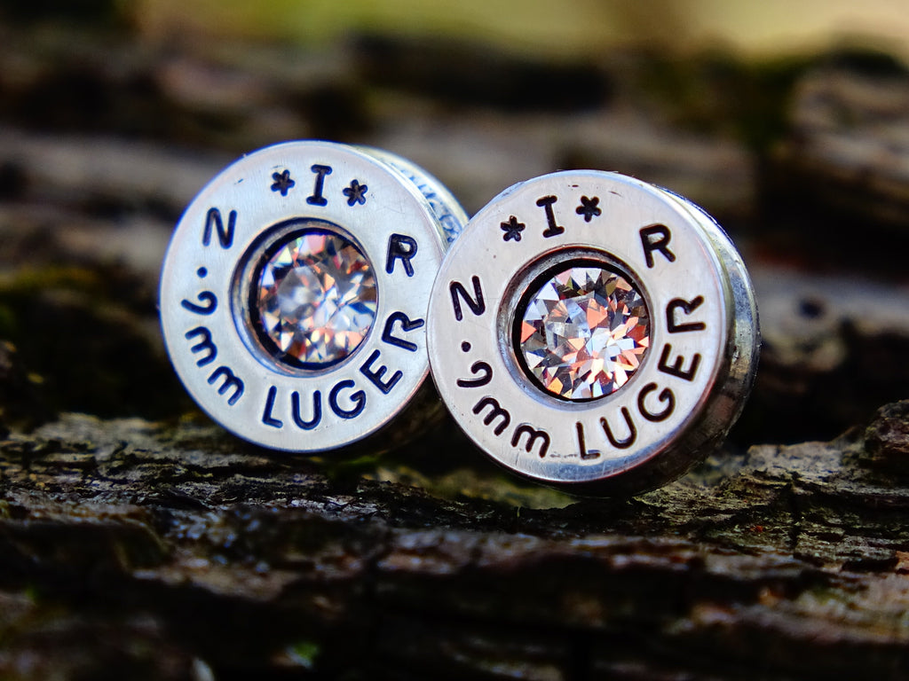 Earrings cubic zirconia 9mm bullet __etsy:2294994272