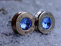 Earrings ice blue bullet